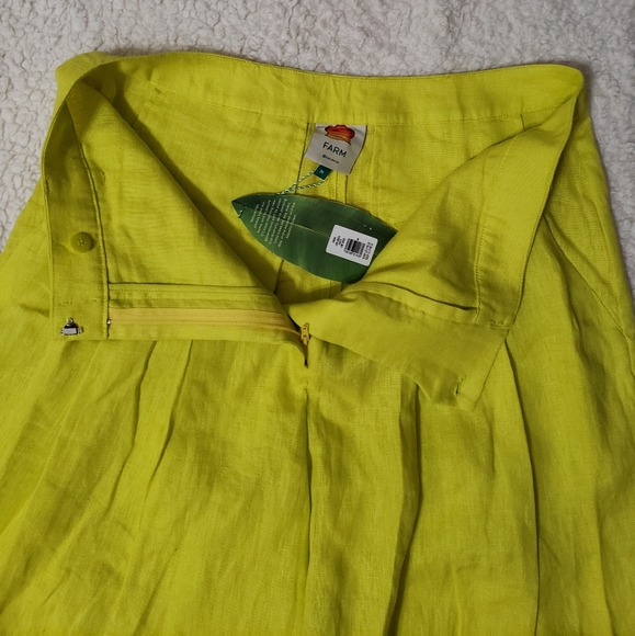 Set of Farm Rio Palm Tree Richilier Blouse & Linen Wide Leg Pants - Medi… - Picture 9 of 16